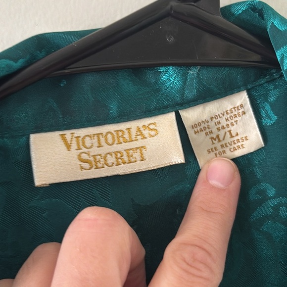 Vintage Victoria’s Secret Teal Button Down Night Shirt - M/L - Picture 6 of 8